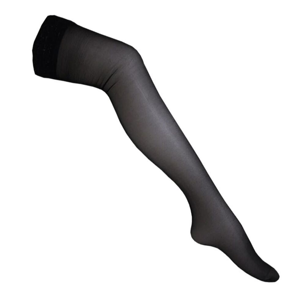 Couture Womens/Ladies Luxurious Deep Lace Hold Up Stockings / Black